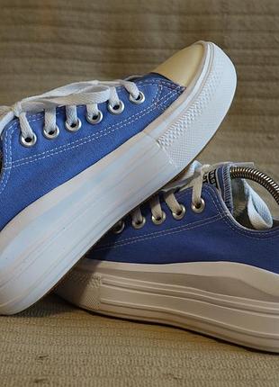Низкие кроссовки из канваса голубого цвета converse chuck taylor all star move 36 1/2 ( 23,5 см.)