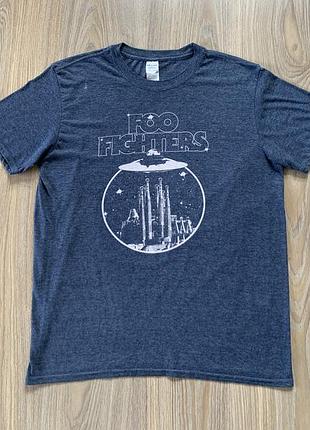 Мужская хлопковая футболка с принтом foo fighters