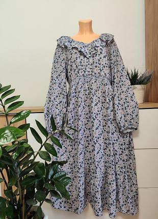 Нежное голубое платье в цветы!