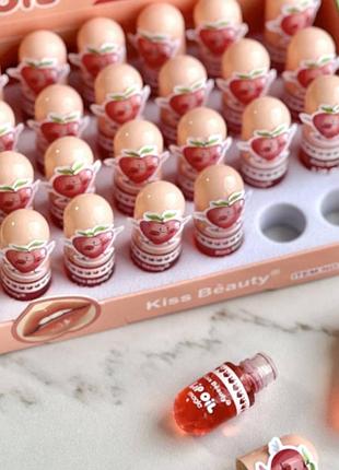 Увлажняющий блеск для губ kiss beauty персик меняет цвет нежно розовый