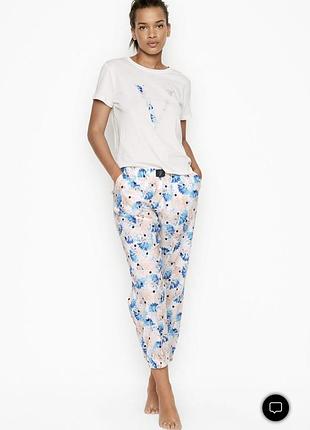 Хлопковая пижама victoria’s secret оригинал jogger tee-jama пижамка виктория сикрет
