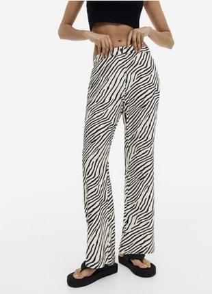 Брюки женские h&m a1109-1155258 42 кремово-черные (hm05232487154)