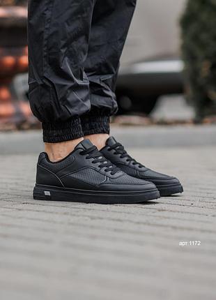 Кеды мужские 40-45 classic full black perforation мокасины