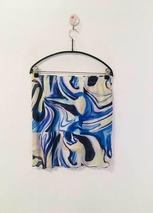 Юбка из микро сеточки мраморные разводы shein л