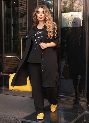 Костюм трійка чорний з 46 по 64