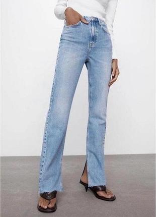 Джинсы zara с разрезами скинни