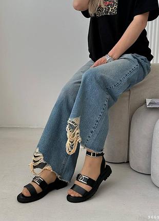 Босоніжки жіночі чорні екошкіра 9669