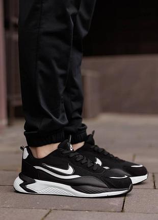 Кроссовки nike racer black white 3
