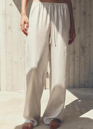 Брюки серебряные zara