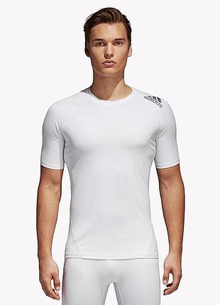 Компресійна футболка adidas techfit compression alphaskin t-shirt white