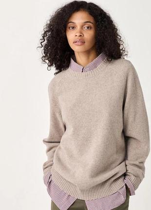 Свитер из овечьей шерсти с круглым вырезом от uniqlo.(469400)