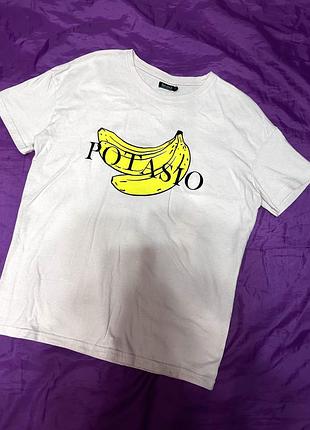 Жіноча рожева футболка з принтом bershka m-l