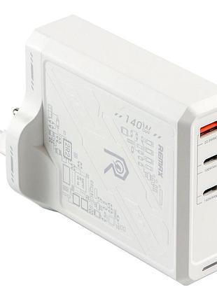 Зарядное устройство remax 140w 1usb/2type-c gan rp-u106 white