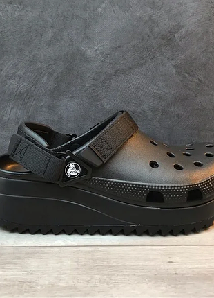 Крокс класік хайкер клог платформа черні crocs w10 CLOG hiker clog platform black/black3 фото