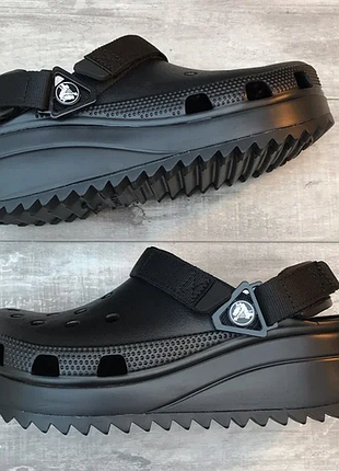 Крокс класік хайкер клог платформа черні crocs w10 CLOG hiker clog platform black/black7 фото