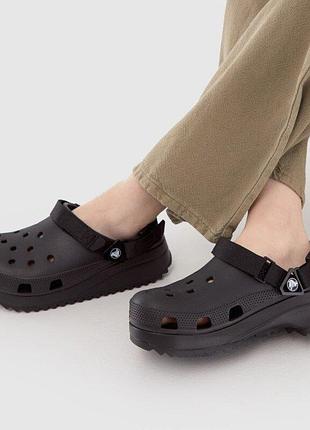Крокс класік хайкер клог платформа черні crocs w10 CLOG hiker clog platform black/black10 фото