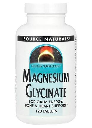 Магній гліцинат source naturals magnesium glycinate 100 мг для серця та нервів 120 таблеток