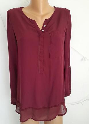 Блузка, рубашка коричнево- бордового цвета от бренда vessica