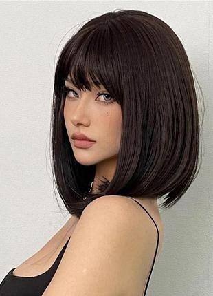 Парик боб каре черный накладной волос