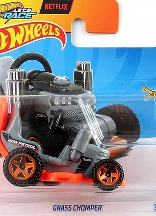 Машинка хот вілс 1:64 газонокосарка grass chomper колекція hw ride-ons hot wheels mattel htc37
