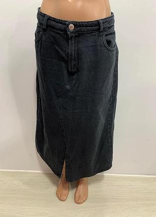 Юбка джинсовая серая bershka 2