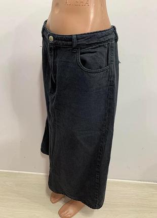 Юбка джинсовая серая bershka 3