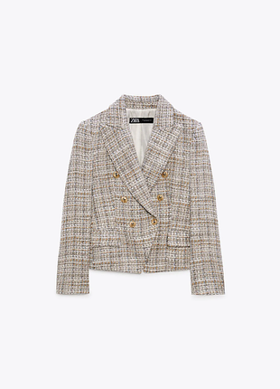 Новый твидовый жакет пиджак от zara