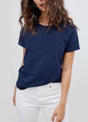 Синя базова однотонна жіноча футболка