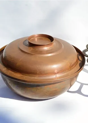 Великолепная жаровня, кастрюля с крышкой на подставке с подогревом!