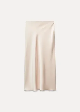Zara спідниця міді атласна