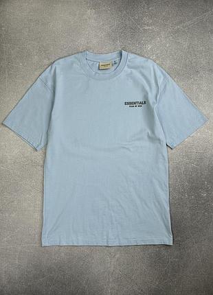 Essentials fear of god футболка літня блакитна голуба