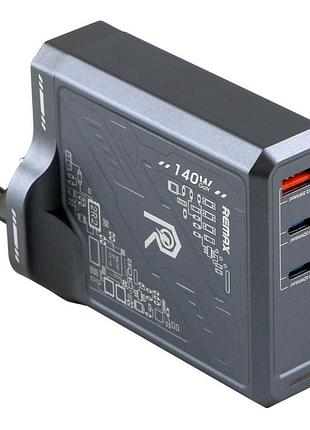 Зарядний пристрій remax 140w 1usb/2type-c gan rp-u106  black