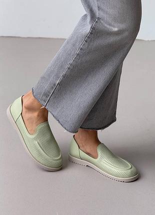 Лофери шкіряні з перфорацією barefoot