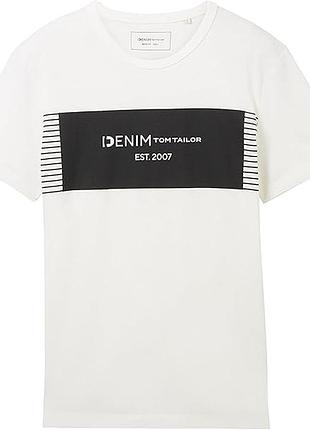 Мужская базовая футболка tom tailor denim с логотипом s xl