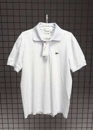 Мужская футболка-поло lacoste белая