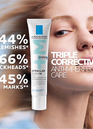 Гель-крем потрійної дії La roche-posay effaclar duo+ 40 мл для корекції недоліків проблемної шкіри 40 мл
