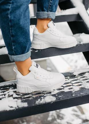 Женские кроссовки пума puma cali white fur (мех)
