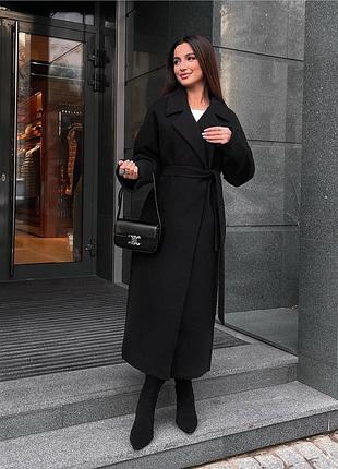 Кашемировое пальто черный и беж, s,m,l,xl,xxl