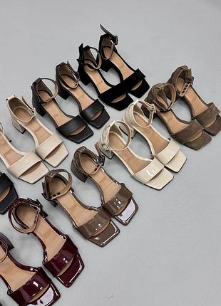Бежевые босоножки / босоножки тоффи / босоножки шоколад / черные босоножки / босоножки латте4 фото
