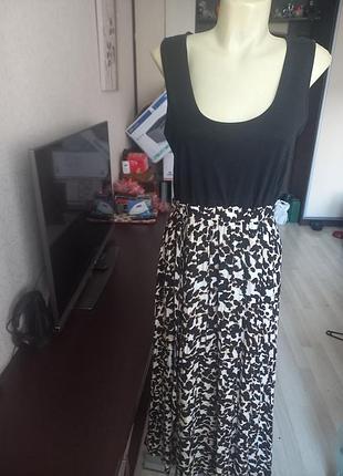 Сарафан из комбинированных тканей.