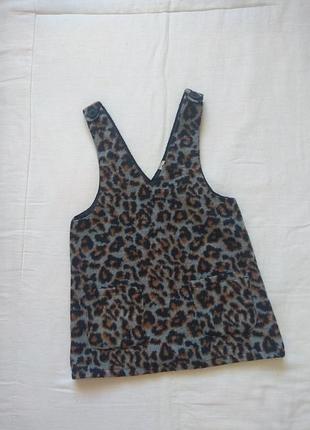 Теплый сарафан в анималистический принт tu 4 года