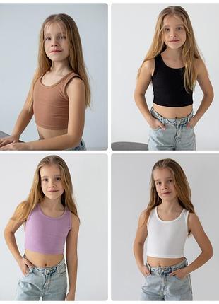 Кроп-топ для девочек-подростков, подростковая укороченная майка топ