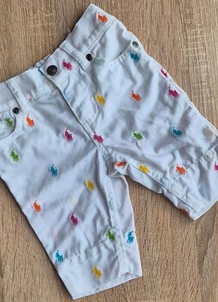 Шикарные джинсовые шорты от ralph lauren с вышитыми лого