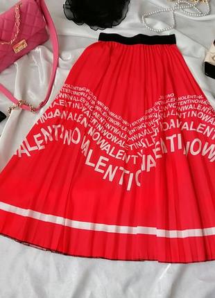 Літня спідниця пліссе в складку з легкої струминної тканини відомий принт