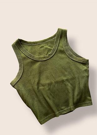 Базовий топ хакі в рубчик виріз американка s-l