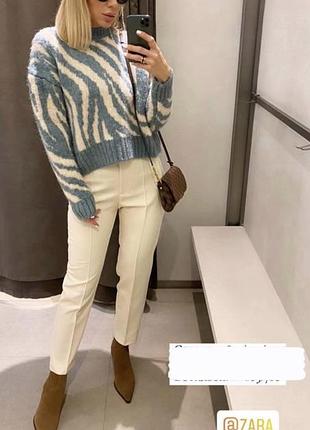 Базові штани брюки zara молочного кольору розмір s 8