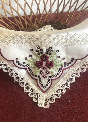 Пасхальная салфетка уголок для декора корзины 25х26 см