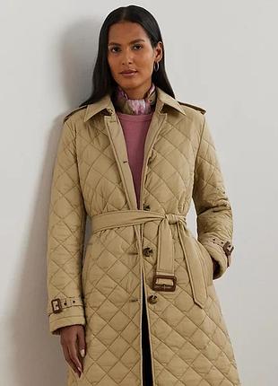 Ralph lauren, роскошный стеганый тренч пальто р м