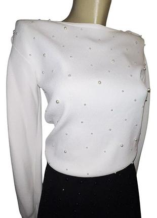 Тонкий свитер m&s прикрашений перлами