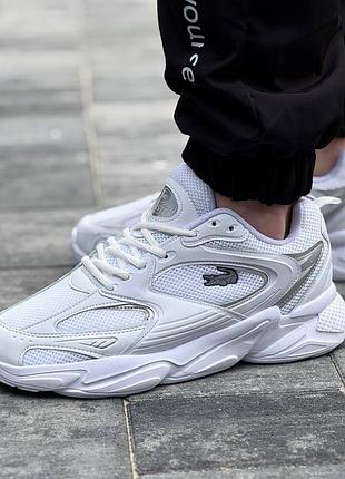 Мужские демисезонные спортивные кроссовки lacoste белые